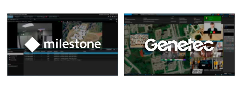 Compatibilidad con Genetec y Milestone Esquema mostrando la integración nativa de las tecnologías ASDT con Genetec y Milestone.
